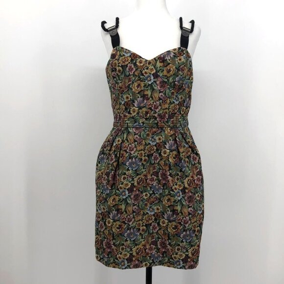 BCBGeneration Floral Tapestry Bustier rope strap mini  dress size 10 - Picture 3 of 16